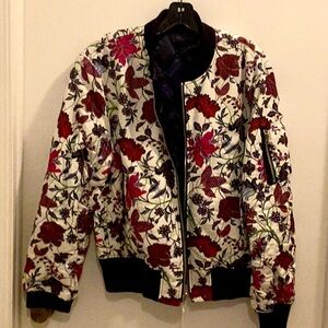 Diane von Furstenburg zip front reversible bomber jacket